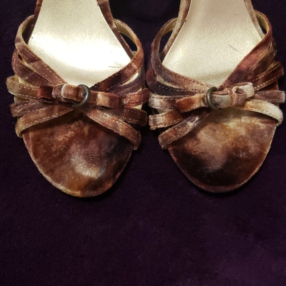 Bandolino Golden Velvet Strappy Heels - Picture 2 of 16